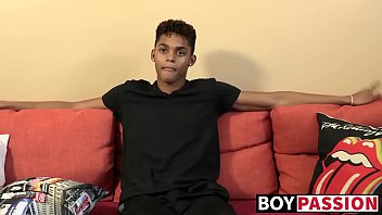 Preview 3 of Carmen Luvana Fucks Tyler Faith - Black young man gives an interview and stimulates himself