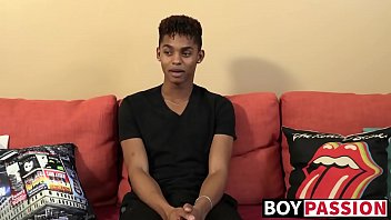 Preview 1 of Carmen Luvana Fucks Tyler Faith - Black young man gives an interview and stimulates himself