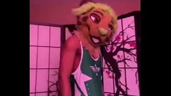 Preview 1 of Sunilion Parn Xxx Hd Video - Furry in wrestling outfit strips and jerks pt1