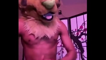 Preview 4 of Sunilion Parn Xxx Hd Video - Furry in wrestling outfit strips and jerks pt1