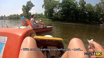 Preview 1 of Kretina Xvideo Hd - HUNT4K. Hunter fucks busty lady in the middle of the public park