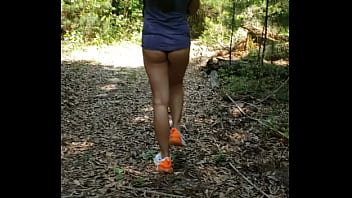 Preview 3 of Teen Otaku - Bootyshorts in the Park,  ass cheeks out.