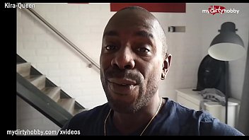 Preview 1 of Grep Food Cream Eating - - Kira-Queen interracial BBC while cuckold husband films it p1