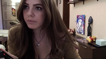 Preview 1 of Venelica - Sexy brunette orgasm huge vibrator