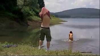 Preview 2 of Mom Suck Nipple - Lake Pl 3: Sexy Nude Girl (French)
