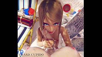 Preview 2 of Connie Carter Ridding - Futa Dva and Samus having Fun on the Beach