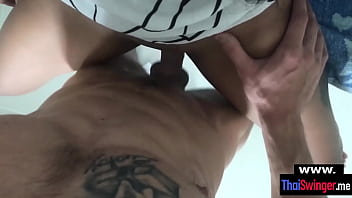 Preview 4 of Sec 60 Sex - Real amateur Thai GF quickie fuck in the kitchen