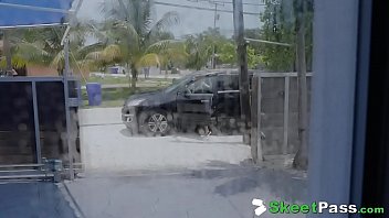 Preview 1 of Madiya Sex - Car Trouble Leads To Cooch Pounding For Tiny Teen Spinner