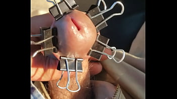Preview 4 of Zara Zara Touch Me - Paper clips on my dick.