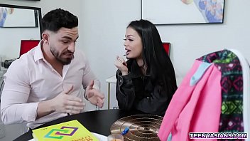 Preview 1 of Load Moaning Compilation Angel - Pouty lipped Asian babe Paisley Paige really likes her hot tutor Peter Green and started seducing him and ended up riding on his huge hard dick.