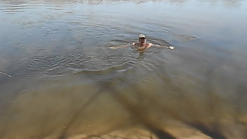 Preview 3 of Indian Bhabhi Sexvideo - My first skinny-dip of 2020,  in Des Moines River.
