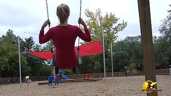 Preview 3 of Nastek Toilet Put Eting - Katerina Hartlova naked in Public place and get fun on swing