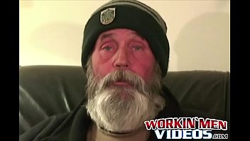 Preview 1 of Khan Hi Mbau - Hobo amateur grandpa jerking himself off with his huge beard