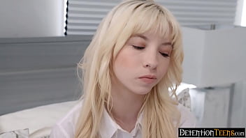 Preview 1 of Yui Tokui Java Hihi - Tiny blonde detention teens gang up on a big dick admin