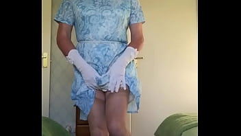 Preview 2 of Little Jizz Fucked Ride - Blue Dress &amp_ Showing