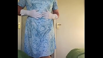 Preview 1 of Little Jizz Fucked Ride - Blue Dress &amp_ Showing