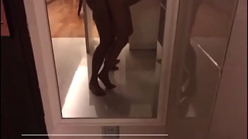 Preview 3 of Xxx Sks 8 - serious business woman in used dirty nylons has standing sex with the boss in the office kitchen - business-bitch