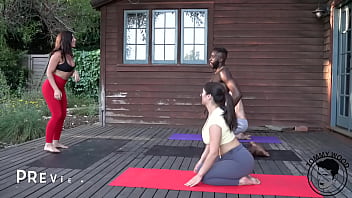 Preview 1 of Gay Couple - BBC Foursome Yoga Class Turns Into Couple Swap Yoga Goddess Tru Kait