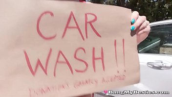 Preview 3 of Brazzers Moms Hot - Horny Teen Chicks Give Lucky Guy Car Wash Experience Of A Lifetime