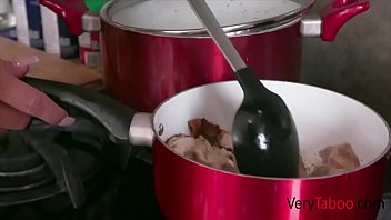 Preview 1 of Extra Big Cock Fuck Anal - Stepmom And Stepson Eggs And Bacon Boning- Melissa Lynn