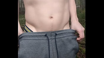 Preview 1 of Romanticsex Mom - Jerking in the woods