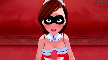 Preview 4 of Jordi With Carlie Rae - Helen Parr as Elastigirl suck the wrong santa | The Incredibles | Full Movie on PTRN or Sheer: Fantasyking3