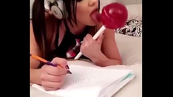 Preview 1 of Mom Ban Bang - Esperanza Gomez play Pussy With Lollipop