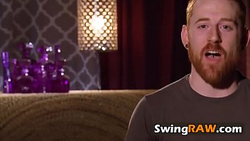 Preview 3 of Boncing Tiys - Ginger couple is having so much pleasure at this swinger orgy.