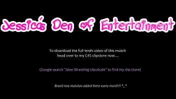 Preview 4 of Wwwxxx Bod - Bra and Panties Match (Strip-Wrestling Match) w,  Loser gets strapped in a nappy (diaper)!! ~ Jessica Morgan vs Molly Brown