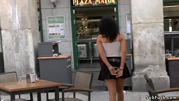 Preview 1 of Fucked Fir Cash - Spanish gimp slut is public d.