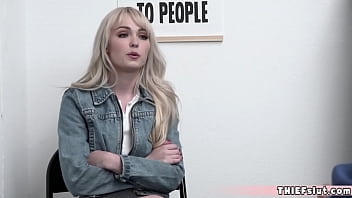 Preview 1 of Raika Ferrars - Pretty blonde businesswoman looking chick rough fucked