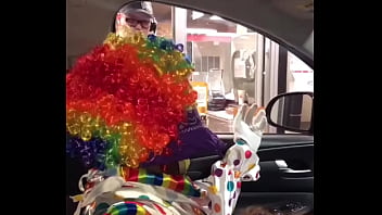 Preview 3 of 4k Romantic Sex - Clown gets dick sucked while ordering food