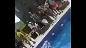 Preview 4 of Xxx Kagla - Black girls play with each other in the pool
