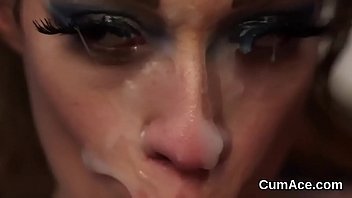 Preview 1 of Viola Baileya - Feisty sex kitten gets sperm load on her face swallowing all the jizm