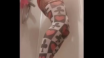 Preview 1 of American Trannys - Lucy Trap Slag in Shower