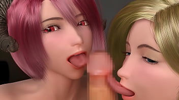 Preview 1 of Xxx Brezovac - Demonically spectacular redhead and blonde threesome giving a blowjob prt 05 1080 60FPS