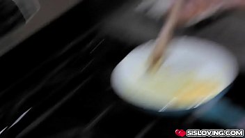 Preview 1 of Coco French Dvdrip - Stepbrother Loves sausage suck for breakfast