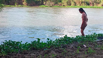 Preview 1 of Raj Xxxx Video - I get naked on the river bank and masturbate until I cum
