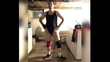 Preview 3 of Xxx Dimmed - My wrestling bodysuit video and brief ready for mixed wrestling match