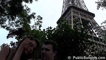 Preview 2 of Desi Sexe Hinde Dubbed - Eiffel Tower public threesome