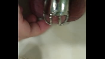 Preview 2 of Fakira Sexy Hd Videos Download - Gluing my penis to my chastity cage