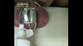 Preview 1 of Fakira Sexy Hd Videos Download - Gluing my penis to my chastity cage