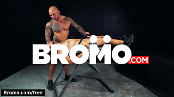 Preview 1 of Trashy Hot Milf - Chiseled tattooed Jason slide between Dantes tight ass - Bromo