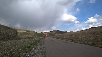 Preview 1 of Black With Big Boobs - Exhibitionism and fetish in public places outdoors. Big ass and hairy pussy are walking on the road. Compilation.