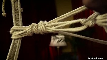 Preview 3 of Ebony Clit Erect - Bound busty wife anal gangbang fucked