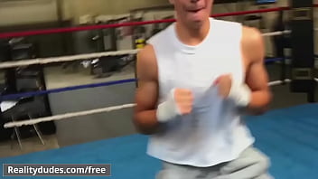 Preview 2 of Crazy Step Father - Draven Navarro pounded by teammate Alex Rim drilling in the ring - Reality Dudes