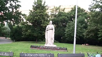 Preview 1 of Brzzers Video 3gp - A cute teen girl fucked by a famous statue in a threesome orgy