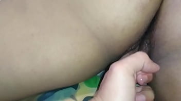 Preview 3 of Sunny Leone Lesbian Squairting - Fingering my hairy 19yr old gf