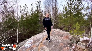 Preview 1 of Sex Young Only - Blonde Blowjob Dick and Hard Pussy Fuck in the Forest