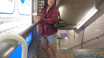 Preview 3 of Casten Teen - Asian ho pees in metro station